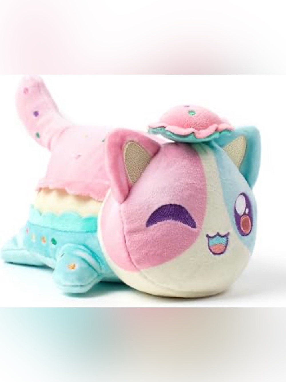 Aphmau MeeMeows Plush Pastel Kitty Macaron Cat Toy Pink & Teal litter 3